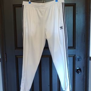 Men's White Adidas track warm-ups. Size XL